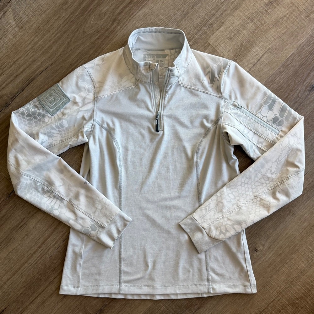 5.11 Tactical Womens Rapid Half Zip Pullover Kryptek Yeti Camo Grey Size Small